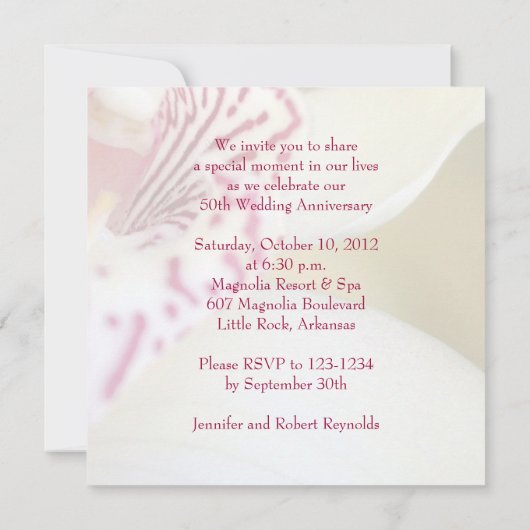 Uitnodiging voor 50-jarig huwelijksjubileum (Achterkant)