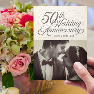 Uitnodiging voor 50-jarig huwelijksjubileum foto