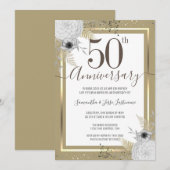Uitnodiging voor 50-jarig huwelijksjubileum met bl (Voorkant / Achterkant)