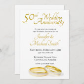 Uitnodiging voor 50-jarig huwelijksjubileum ringen (Voorkant / Achterkant)