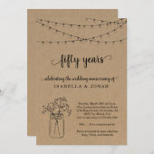 Uitnodiging voor 50-jarig huwelijksjubileumfeest (Voorkant / Achterkant)