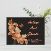 Uitnodiging voor 50-jarig jubileum diner op zwart (Staand voorkant)