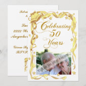 Uitnodiging voor 50-jarig jubileumfeest (Voorkant / Achterkant)