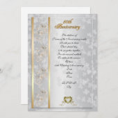 Uitnodiging voor 50-jarig jubileumfeest elegant (Voorkant / Achterkant)