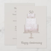 Uitnodiging voor 50-jarig jubileumfeest met eigen (Voorkant / Achterkant)