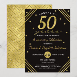 Uitnodiging voor 50-jarig jubileumfeest, namaak go