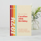 Uitnodiging voor 50 Retro Birthday Party (Staand voorkant)