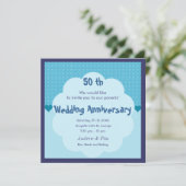 Uitnodiging voor 50-ste Jubileum bruiloft (Staand voorkant)