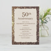 Uitnodiging voor 50e bruiloft Jubileum (Staand voorkant)
