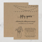 Uitnodiging voor 50e bruiloft Jubileum (Voorkant / Achterkant)