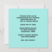 Uitnodiging voor 50e Golden Wedding Jubileum Party (Achterkant)