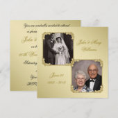 Uitnodiging voor 50e gouden huwelijksjubileum foto (Voorkant / Achterkant)