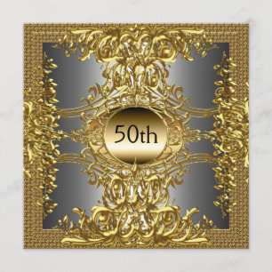 Uitnodiging voor 50e gouden verjaardagsfeestje