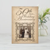 uitnodiging voor 50e trouwdag (Staand voorkant)