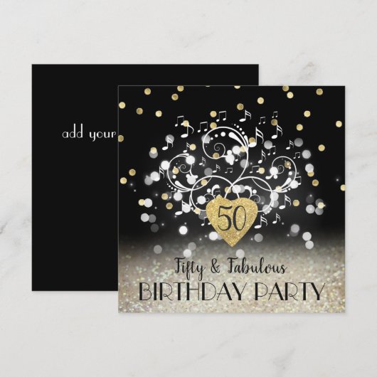 uitnodiging voor 50e verjaardag (Voorkant / Achterkant)