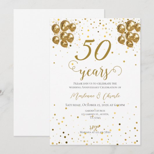 uitnodiging voor 50e verjaardag (Voorkant / Achterkant)
