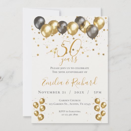 uitnodiging voor 50e verjaardag (Voorkant)