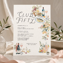 Uitnodiging voor 50e verjaardag Club Fifty Garden