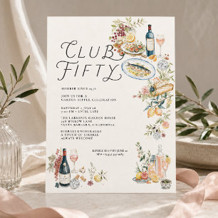 Uitnodiging voor 50e verjaardag Club Fifty Garden