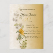 Uitnodiging voor 50e verjaardag met gouden thema (Voorkant)