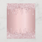 Uitnodiging voor 50e verjaardag met roze stoffige  (Achterkant)