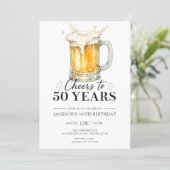 Uitnodiging voor 50e verjaardag: Proost op 50 jaar (Staand voorkant)