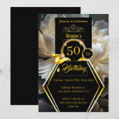 Uitnodiging voor 50e verjaardag van Black and Gold (Voorkant / Achterkant)