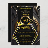 Uitnodiging voor 50e verjaardag van Black and Gold (Voorkant / Achterkant)