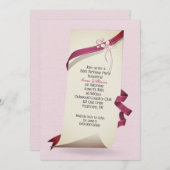 Uitnodiging voor 50e verjaardag van gekruld papier (Voorkant / Achterkant)