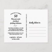 Uitnodiging voor 50e verjaardagsfeest, 2 foto's, b (Achterkant)