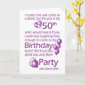 Uitnodiging voor 50e verjaardagsfeestje, humoristi (Gele Bloem)