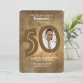 Uitnodiging voor 50e verjaardagsfoto (Staand voorkant)