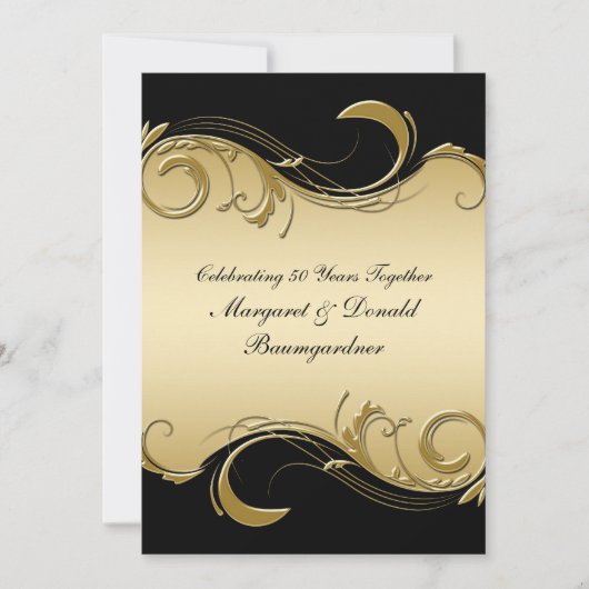 Uitnodiging voor 50ste huwelijksverjaardag in vint (Voorkant)