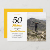 Uitnodiging voor 50ste verjaardag '50 en Fabulous' (Voorkant / Achterkant)