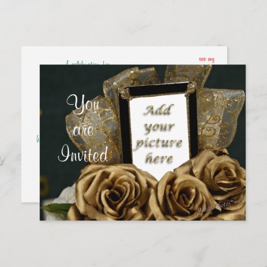 Uitnodiging voor 50ste verjaardag ansichtkaart - a (Voorkant / Achterkant)