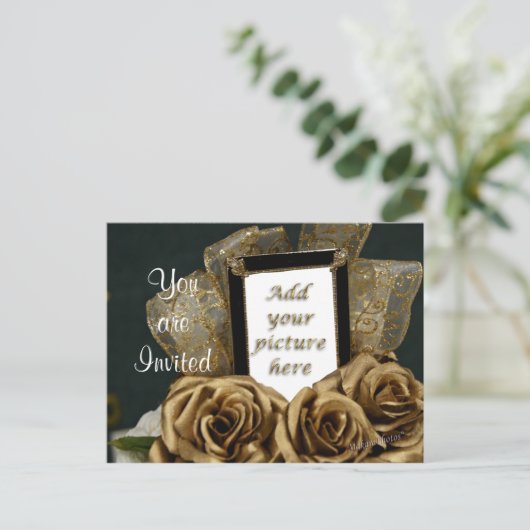 Uitnodiging voor 50ste verjaardag ansichtkaart - a (Staand voorkant)