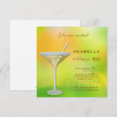 Uitnodiging voor 50ste verjaardag cocktail (Voorkant / Achterkant)