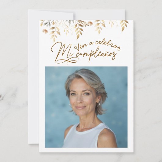 Uitnodiging voor 50ste verjaardag met foto (Voorkant)