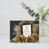 Uitnodiging voor 50ste verjaardag op ansichtkaart  (Staand voorkant)