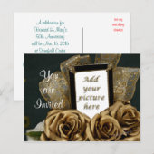 Uitnodiging voor 50ste verjaardag op ansichtkaart briefkaart (Voorkant / Achterkant)