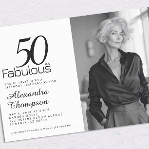 Uitnodiging voor 50ste verjaardagsfeest: 50 en Fab