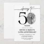 Uitnodiging voor 50ste verjaardagsfeest in eenvoud (Voorkant / Achterkant)