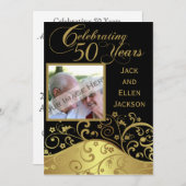 Uitnodiging voor 50ste verjaardagsfeest met foto (Voorkant / Achterkant)