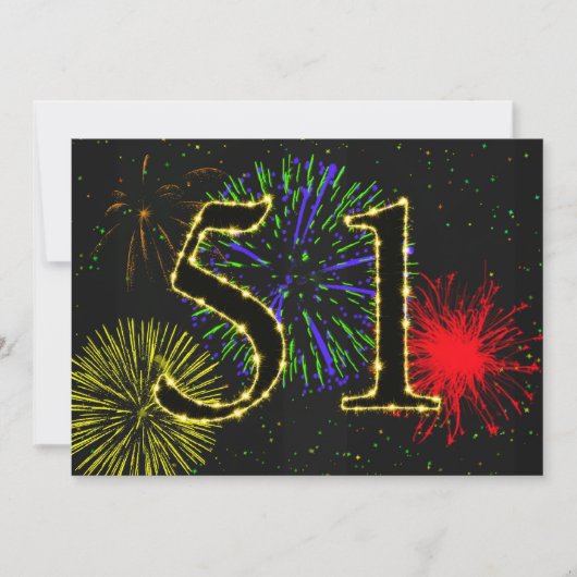 Uitnodiging voor 51e verjaardagsfeest (Voorkant)