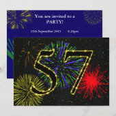 Uitnodiging voor 57e verjaardagsfeest (Voorkant / Achterkant)
