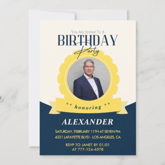 Uitnodiging voor 58e verjaardag in moderne stijl (Voorkant)