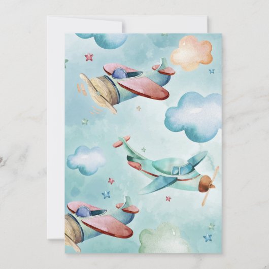 Uitnodiging voor 5e verjaardag van vliegtuig - Vli (Achterkant)