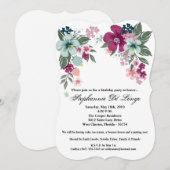 Uitnodiging voor 5x7 verjaardagsfeestje Tropische (Voorkant / Achterkant)