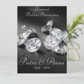 Uitnodiging voor 60-jarig diamanten bruiloftsjubil (Staand voorkant)