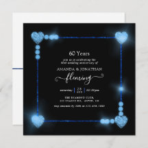 Uitnodiging voor 60-jarig diamanten huwelijksjubil